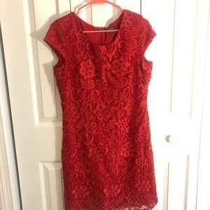 Elegant Red Lace Dress